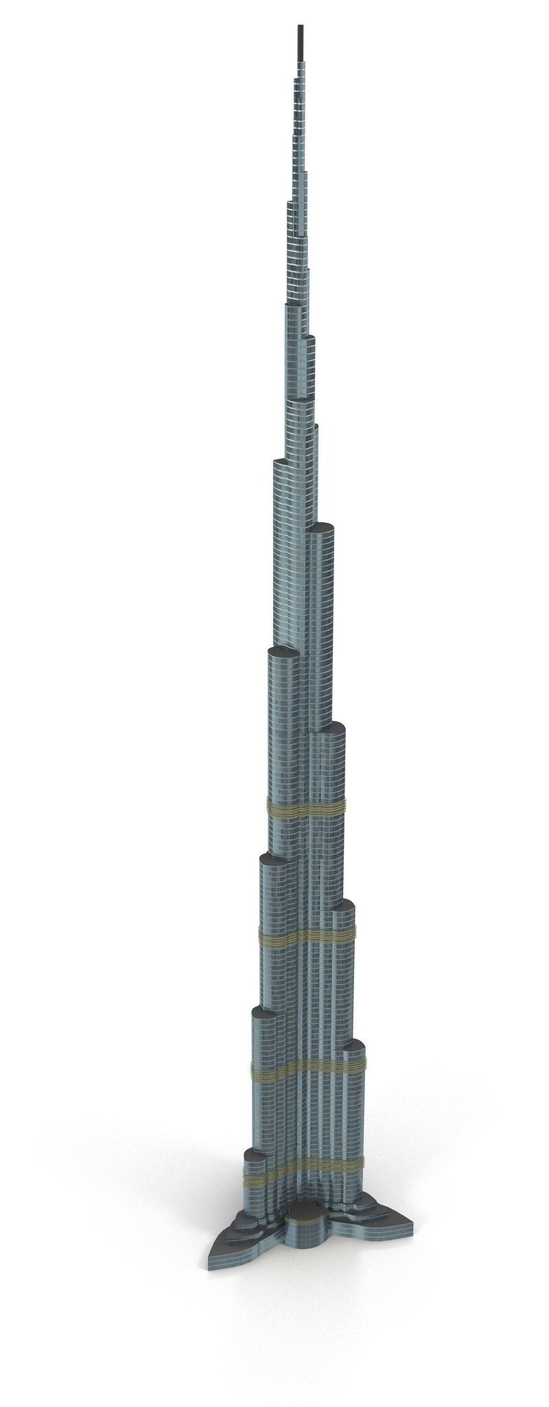 Burj Khalifa Low-poly 3D model_3