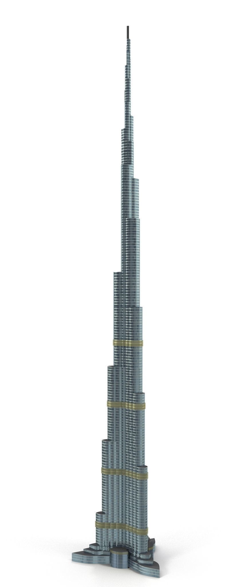 Burj Khalifa Low-poly 3D model_8
