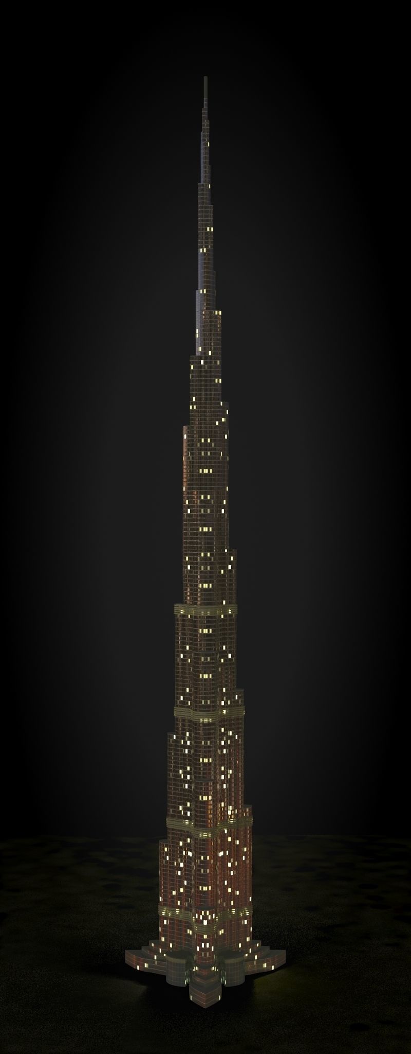 Burj Khalifa Low-poly 3D model_15
