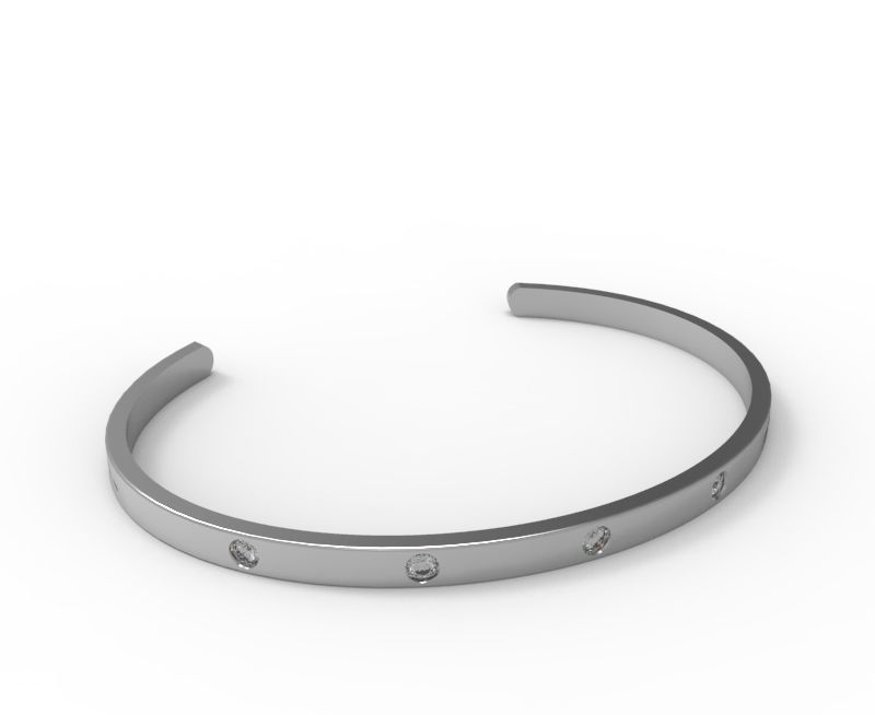 0537 Cuff Bracelet 3D print model_2