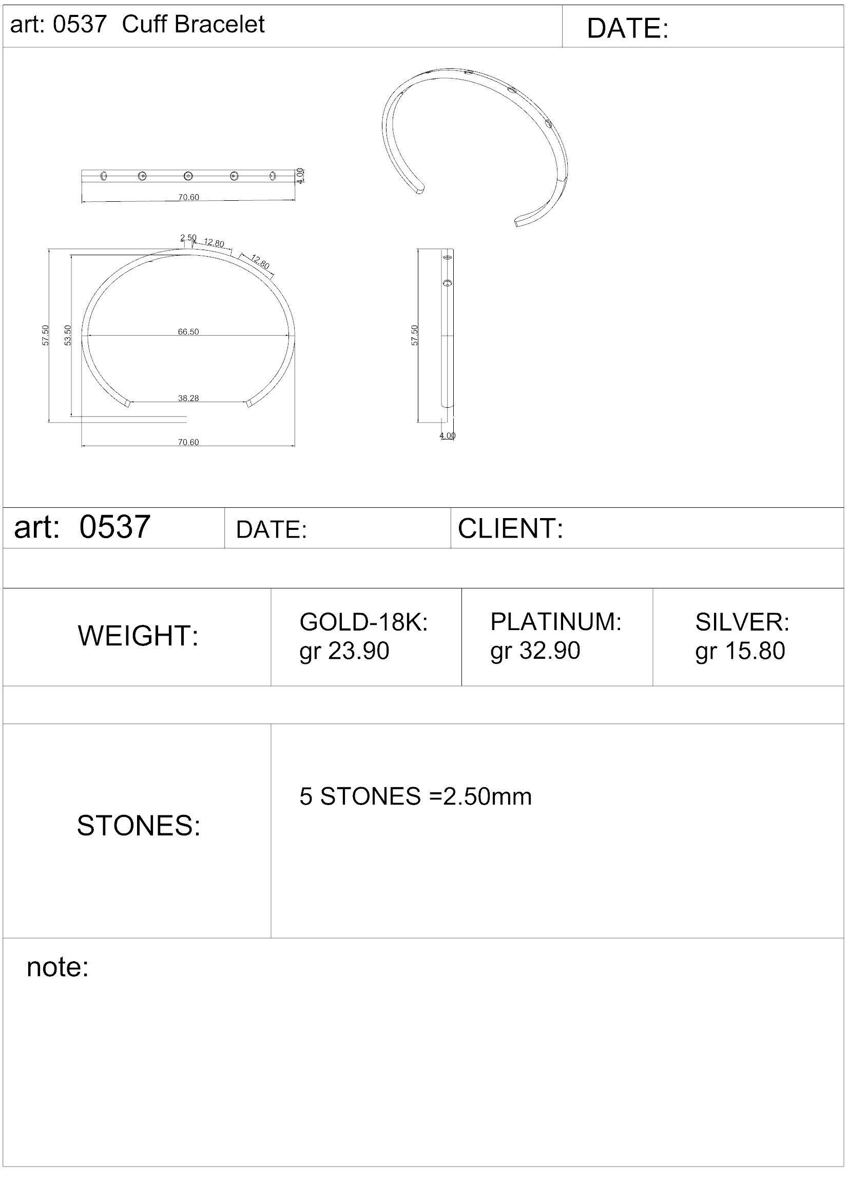 0537 Cuff Bracelet 3D print model_4