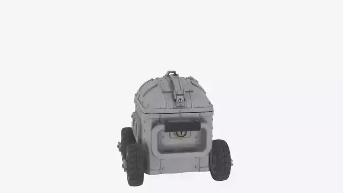 3D of Heavy-Duty Bank Security Cart Compartmentalized Interior 3D model 2
