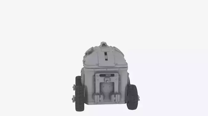 3D of Heavy-Duty Bank Security Cart Compartmentalized Interior 3D model 4