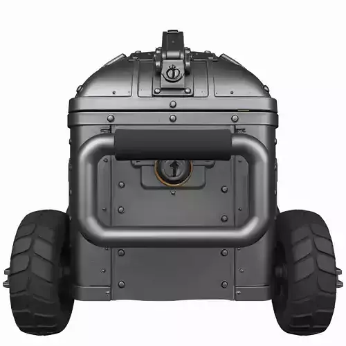 3D of Heavy-Duty Bank Security Cart Compartmentalized Interior 3D model