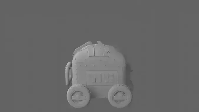 3D of Heavy-Duty Bank Security Cart Compartmentalized Interior 3D model 7