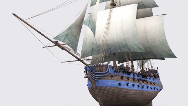 17 sailing ship Low-poly 3D model_9
