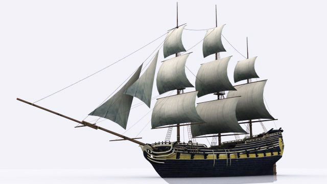 17 sailing ship Low-poly 3D model_14