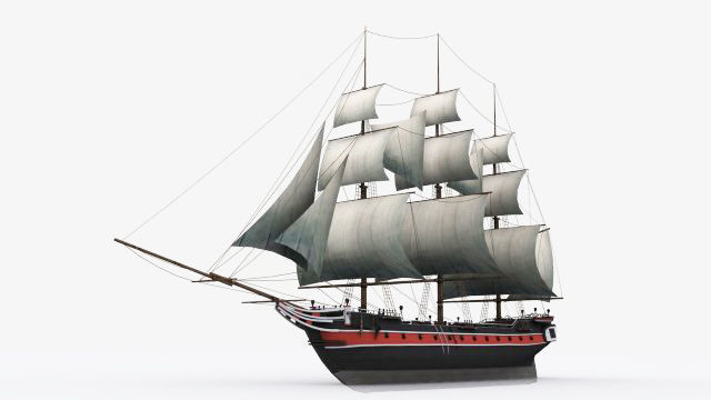 17 sailing ship Low-poly 3D model_11