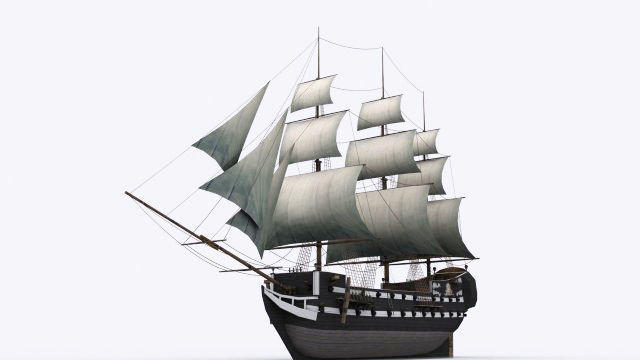 17 sailing ship Low-poly 3D model_8