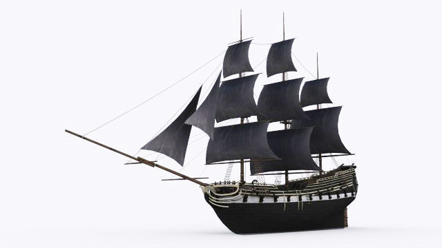 17 sailing ship Low-poly 3D model_13
