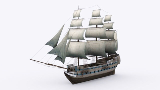17 sailing ship Low-poly 3D model_6