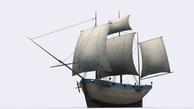17 sailing ship Low-poly 3D model_2
