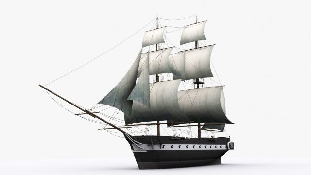 17 sailing ship Low-poly 3D model_16