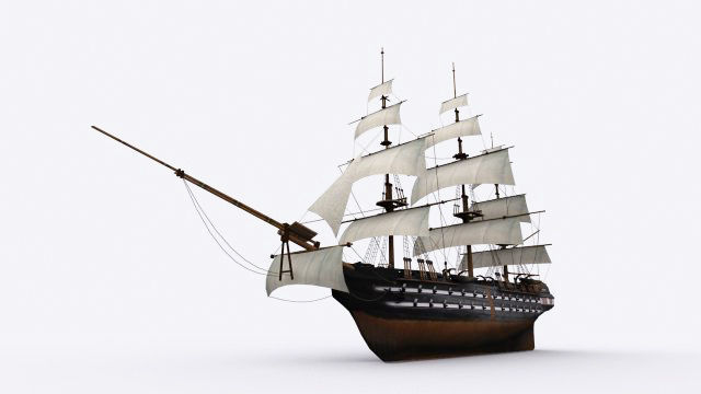17 sailing ship Low-poly 3D model_12