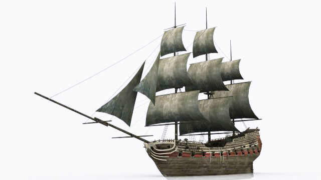17 sailing ship Low-poly 3D model_10