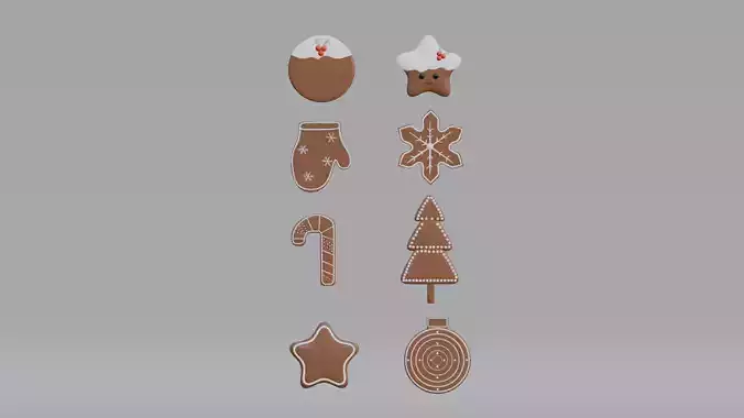 christmas cookie 3D model 2