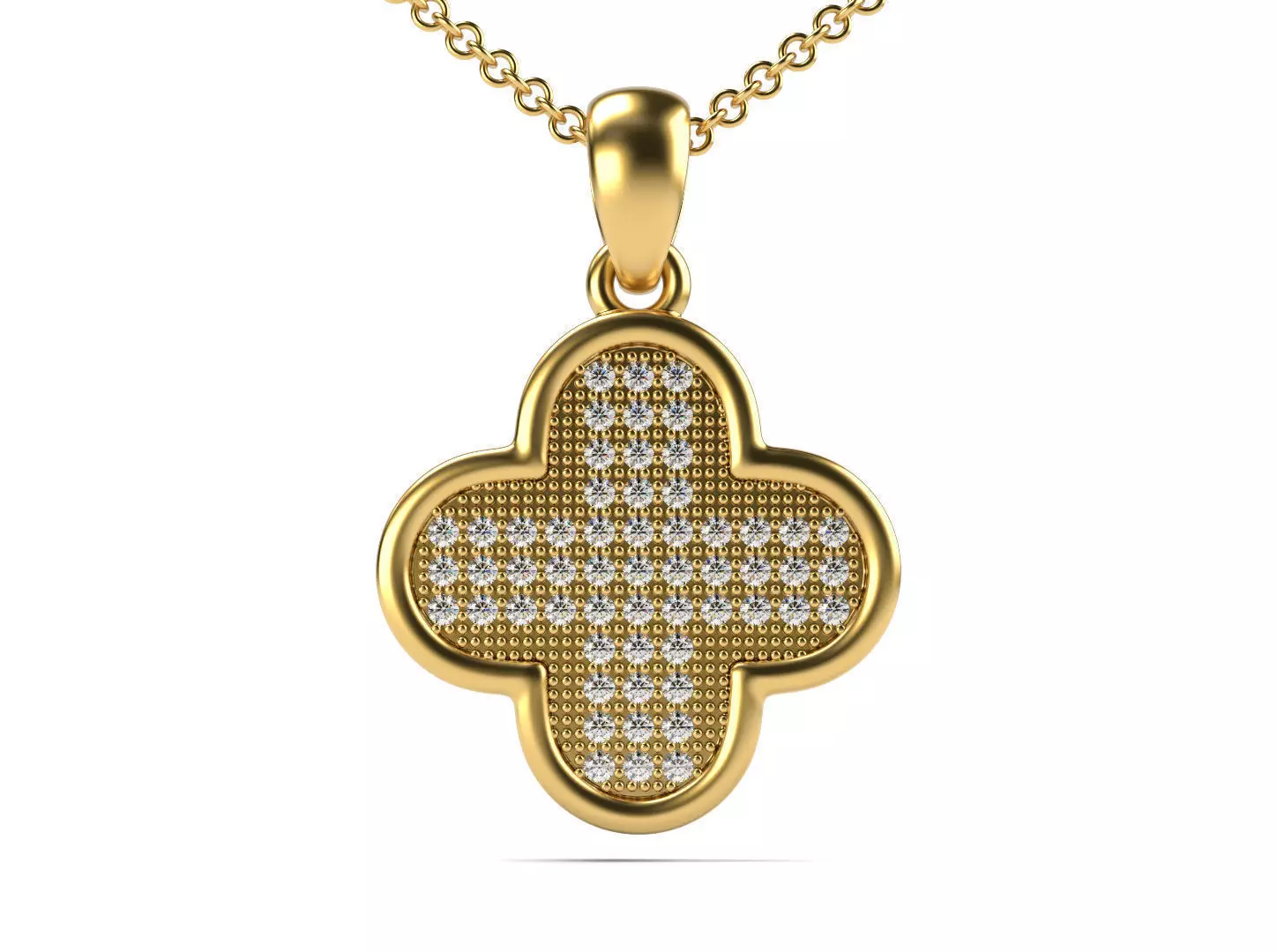 Leaf clover pendant 3D print model_0