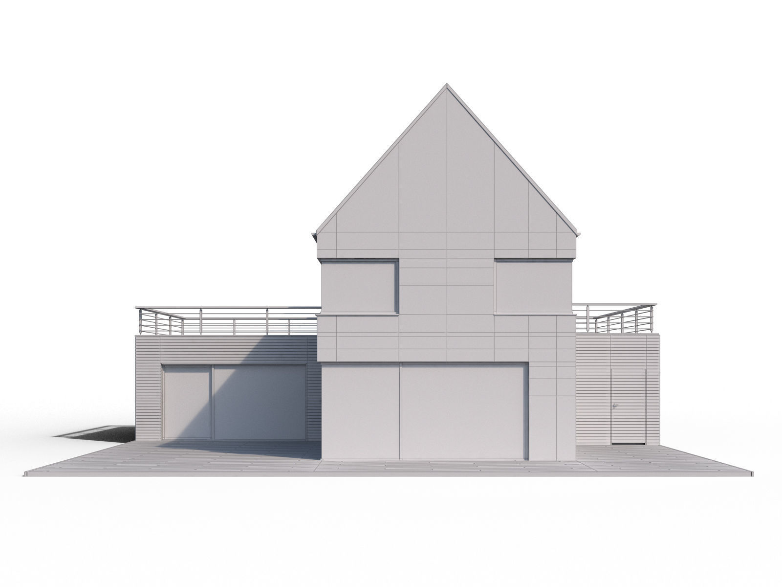 Modern family house 3D model_3