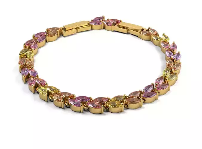 Bracelet with marquis and two locks