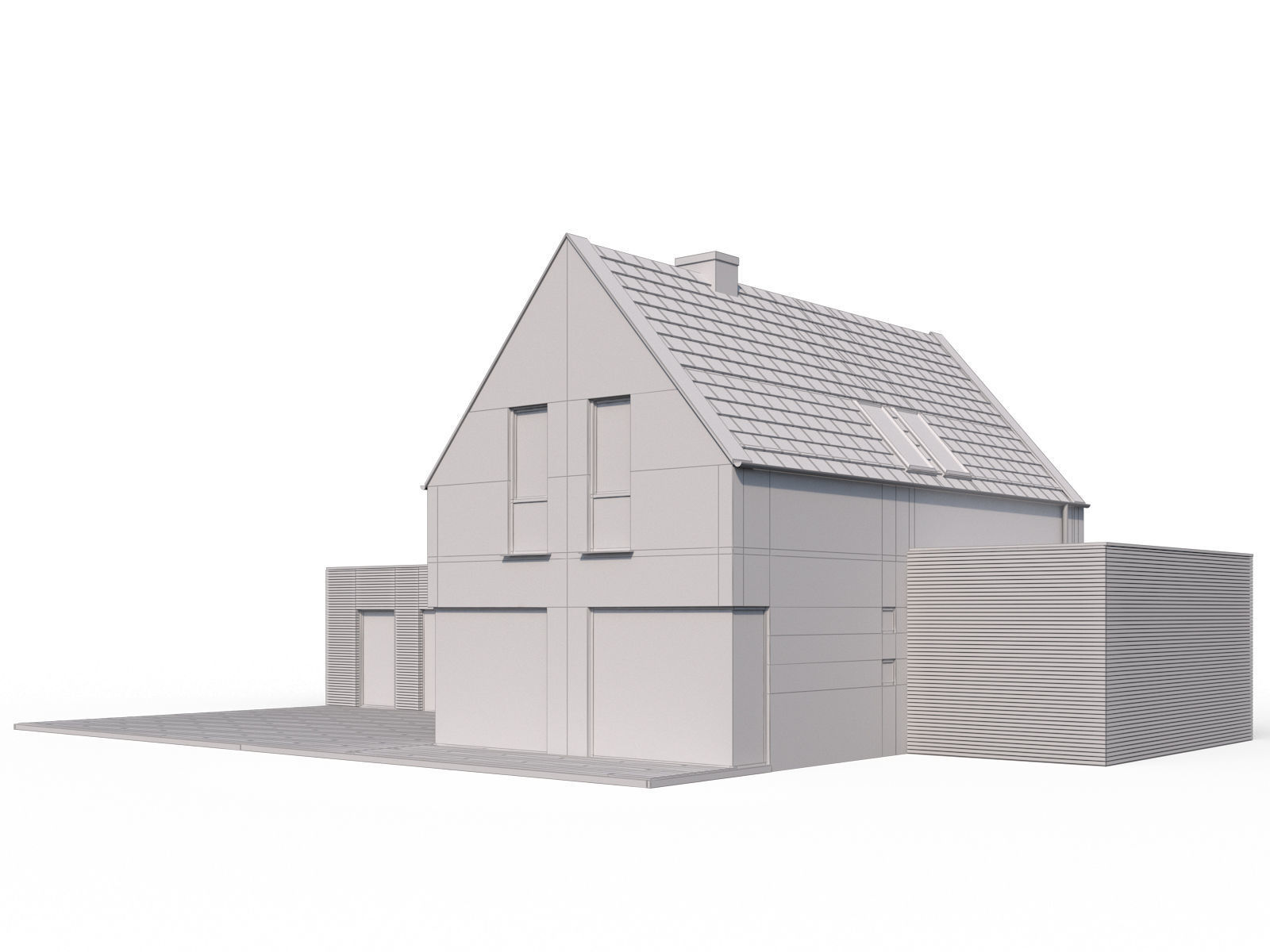 Modern family house 02 3D model_7