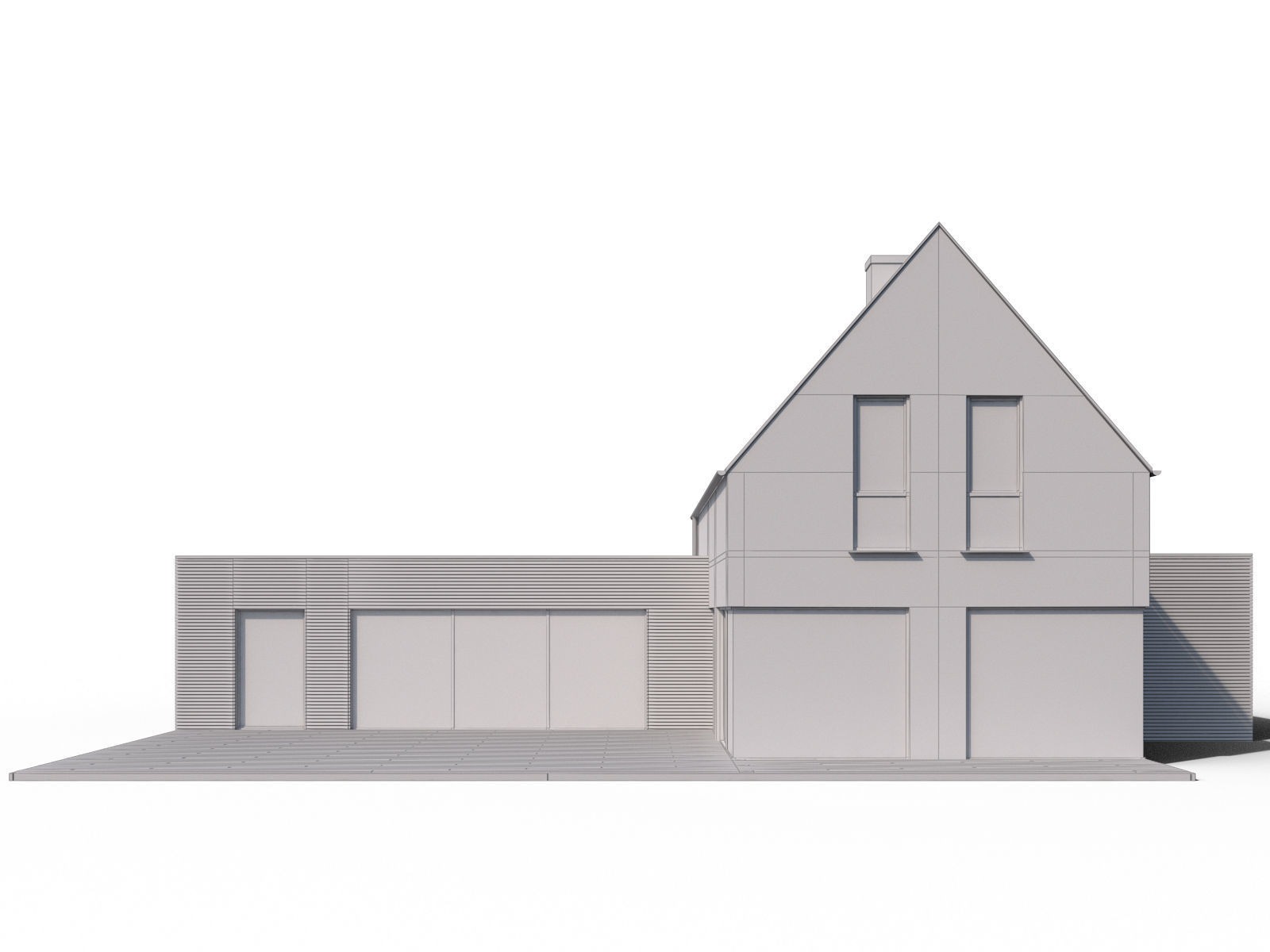 Modern family house 02 3D model_3