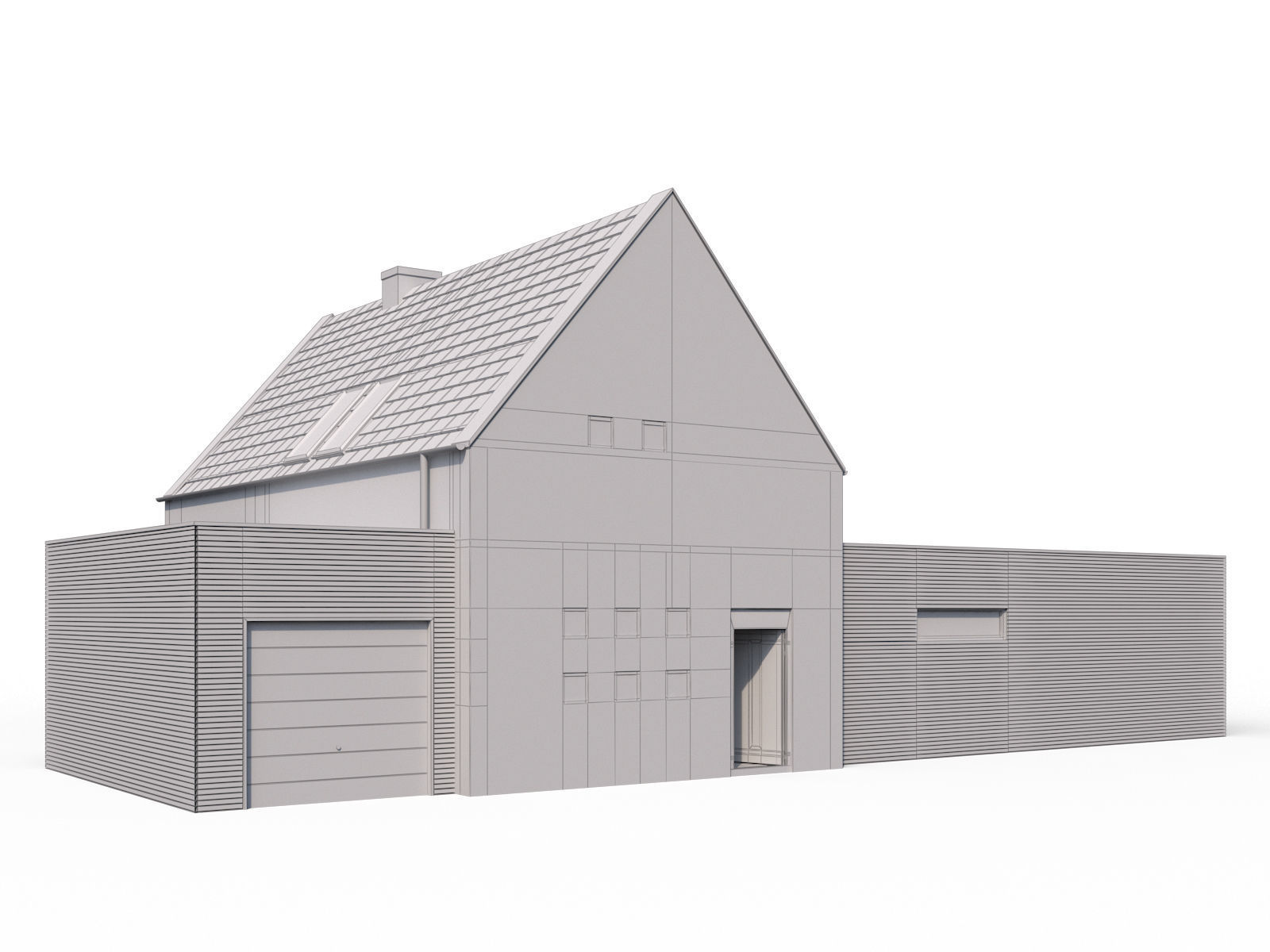 Modern family house 02 3D model_5