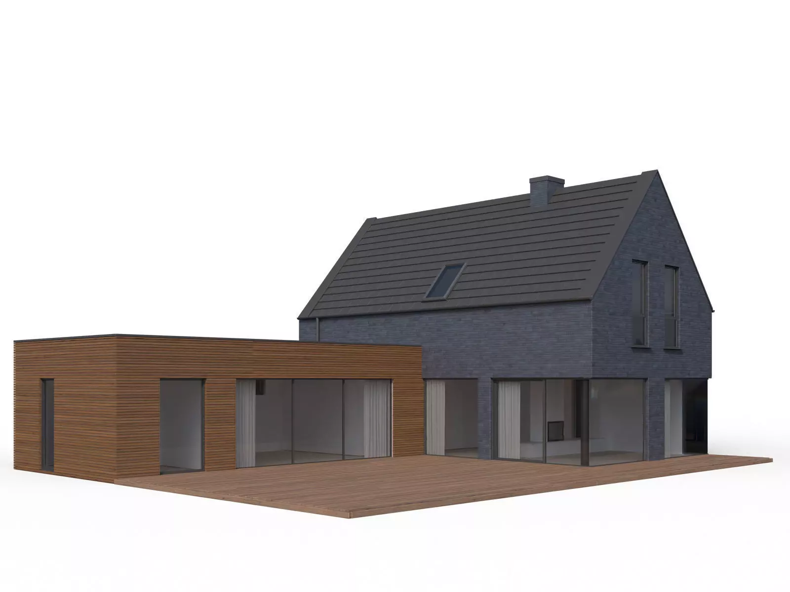 Modern family house 02 3D model_0