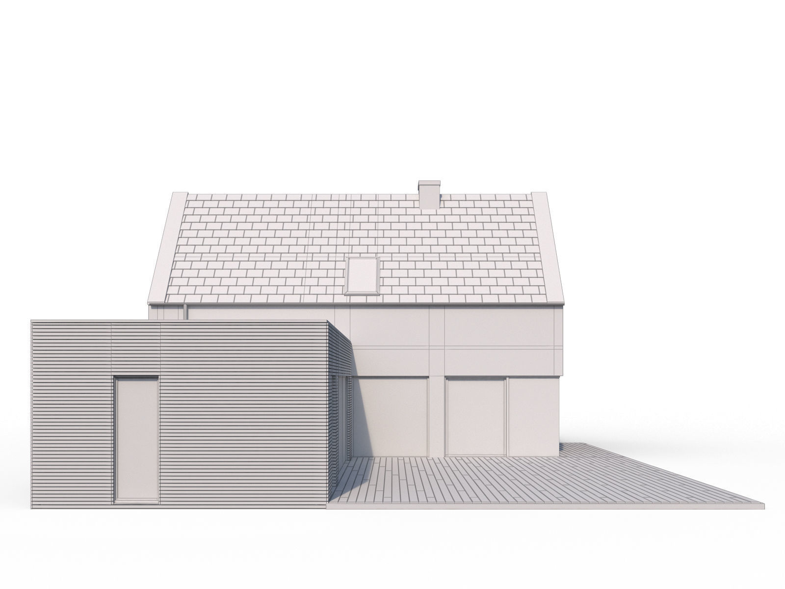 Modern family house 02 3D model_9