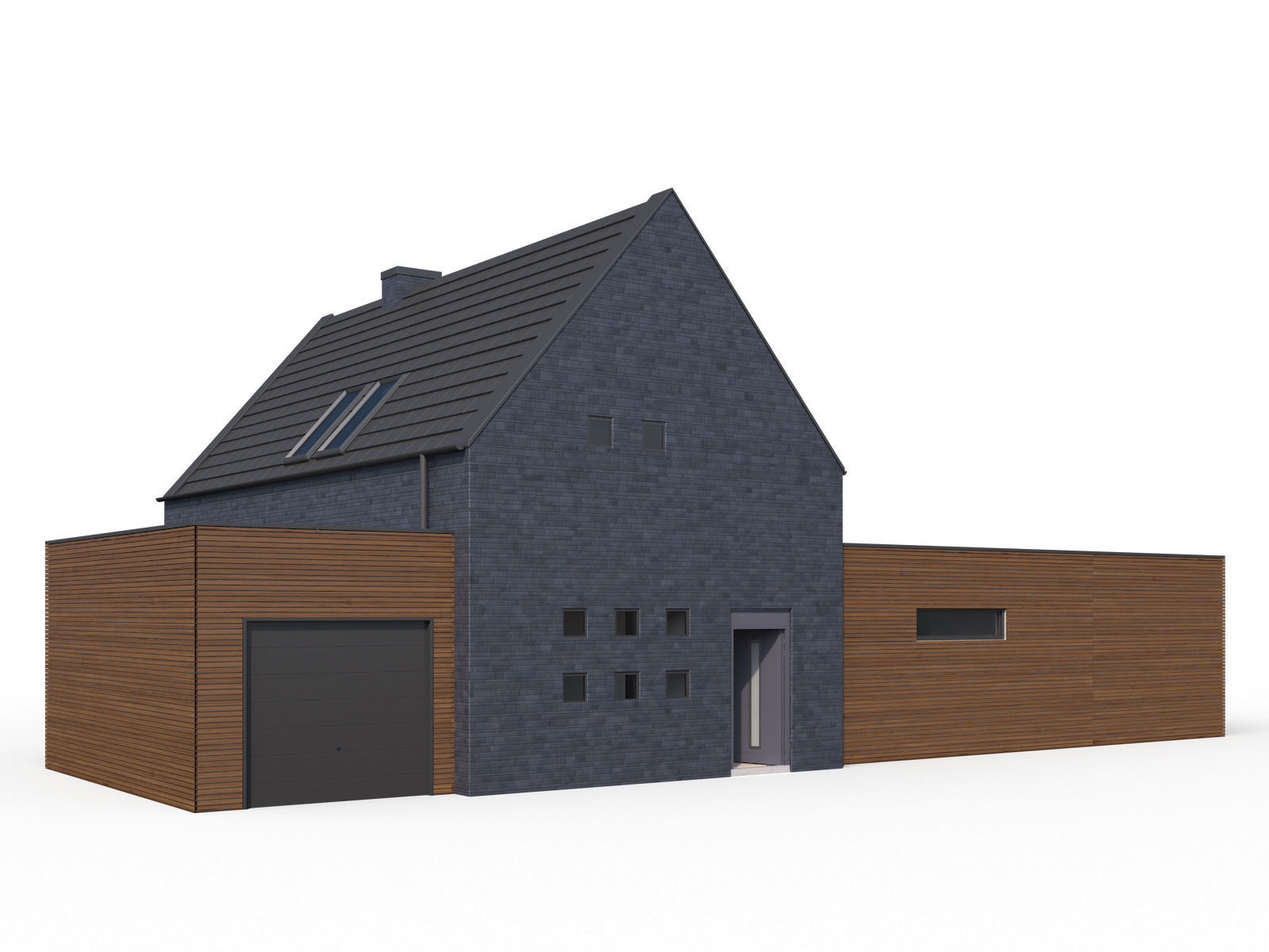 Modern family house 02 3D model_4