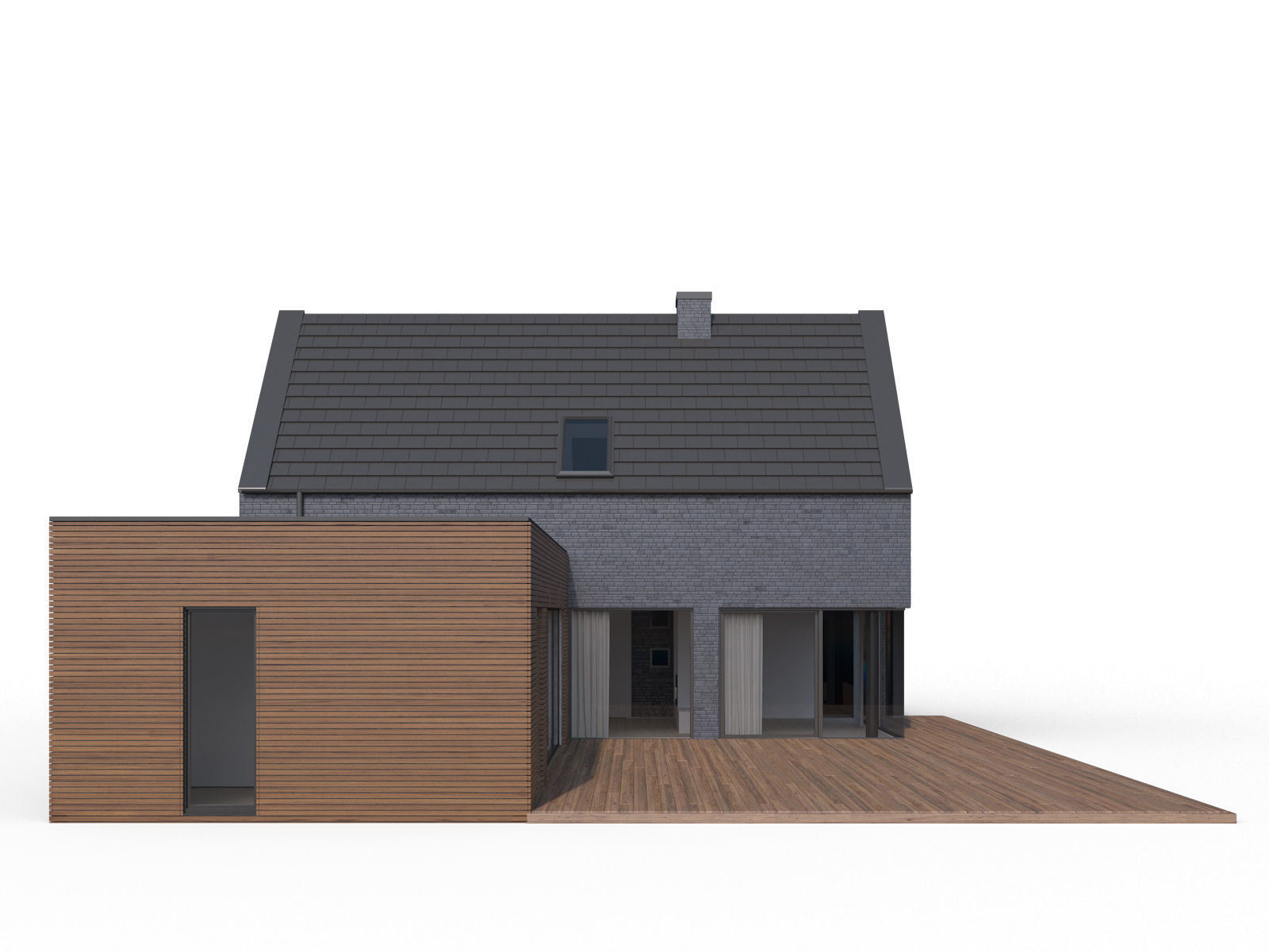 Modern family house 02 3D model_8