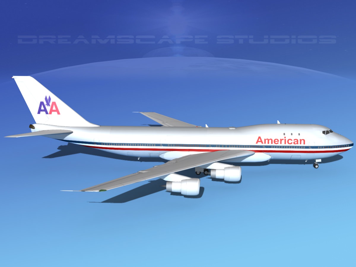 Boeing 747-100 American Airlines 3D model_4