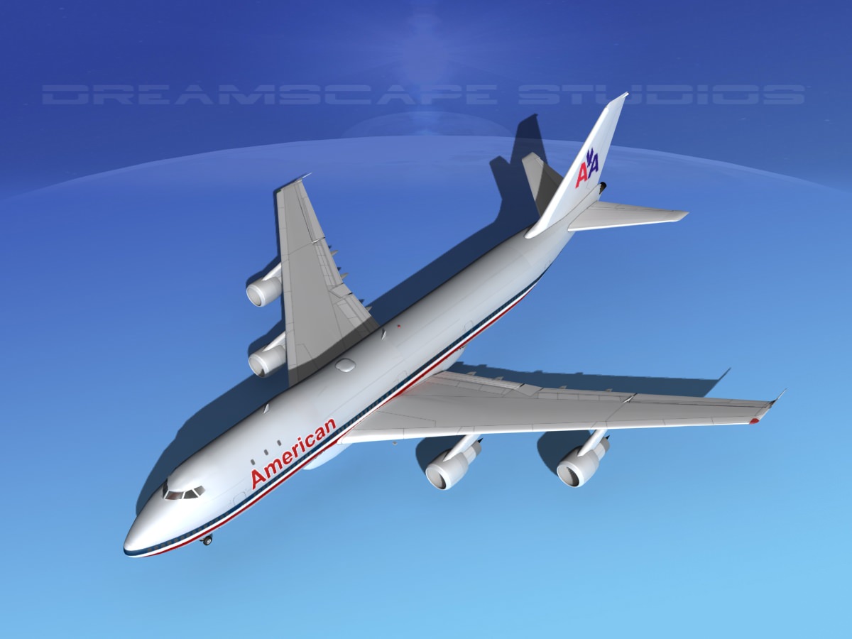 Boeing 747-100 American Airlines 3D model_10
