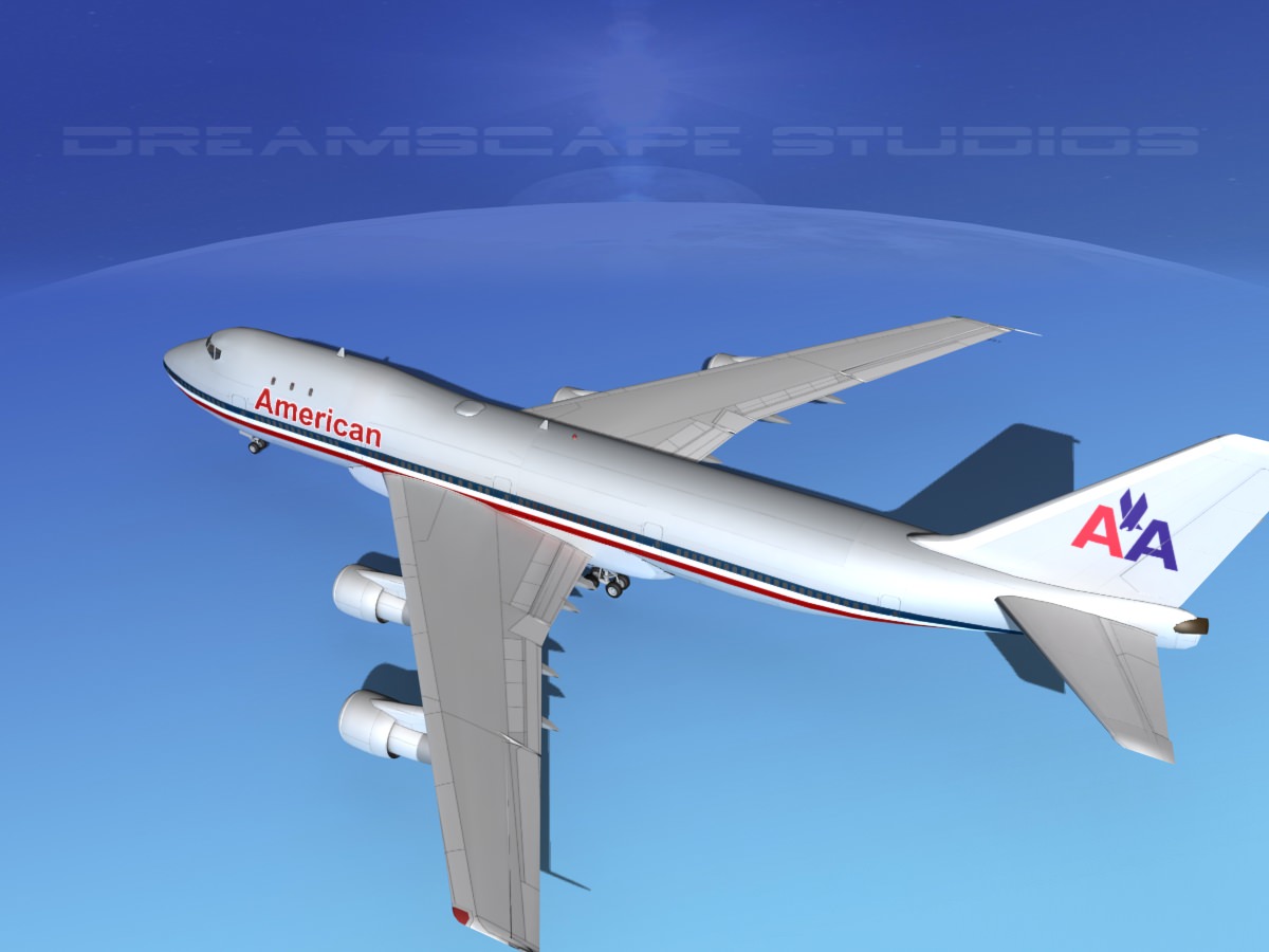 Boeing 747-100 American Airlines 3D model_8