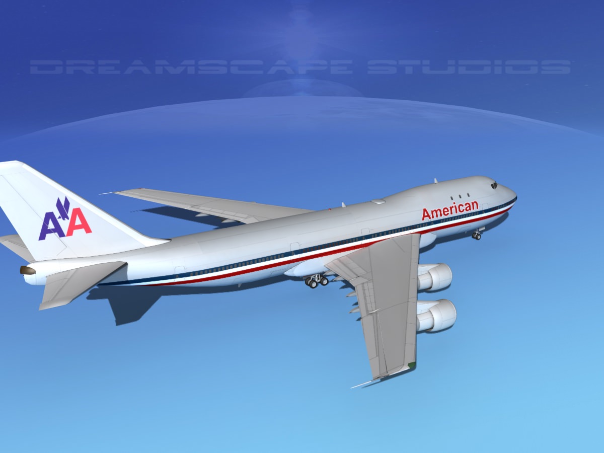 Boeing 747-100 American Airlines 3D model_5