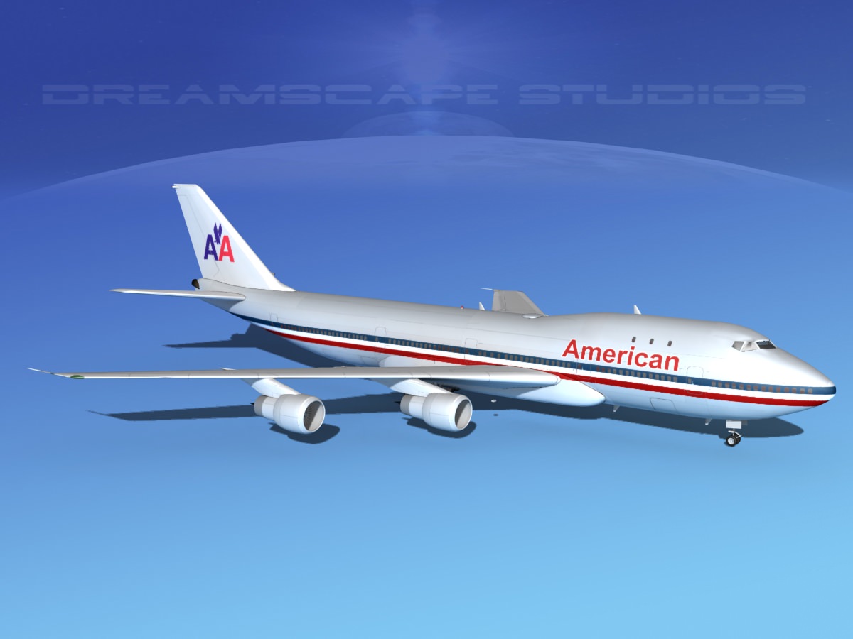 Boeing 747-100 American Airlines 3D model_3