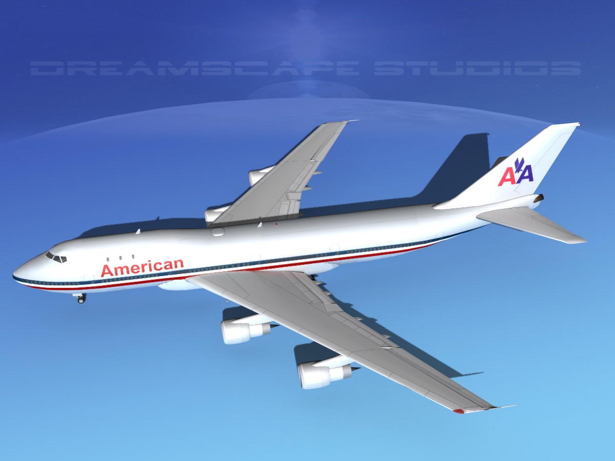 Boeing 747-100 American Airlines 3D model_9