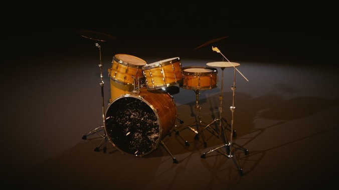 Drums drum set Free 3D model