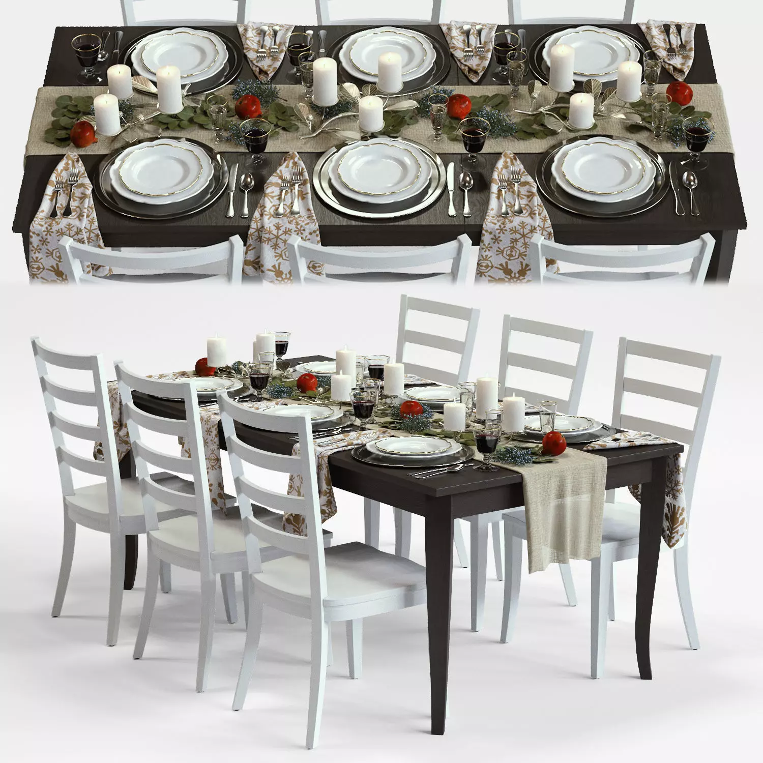 Crate and Barrel Traditional Holiday Table  3D model_0