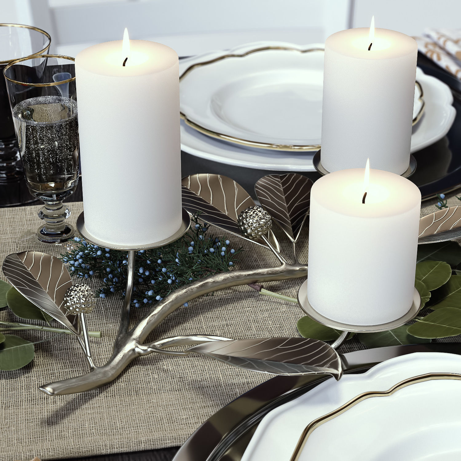 Crate and Barrel Traditional Holiday Table  3D model_2