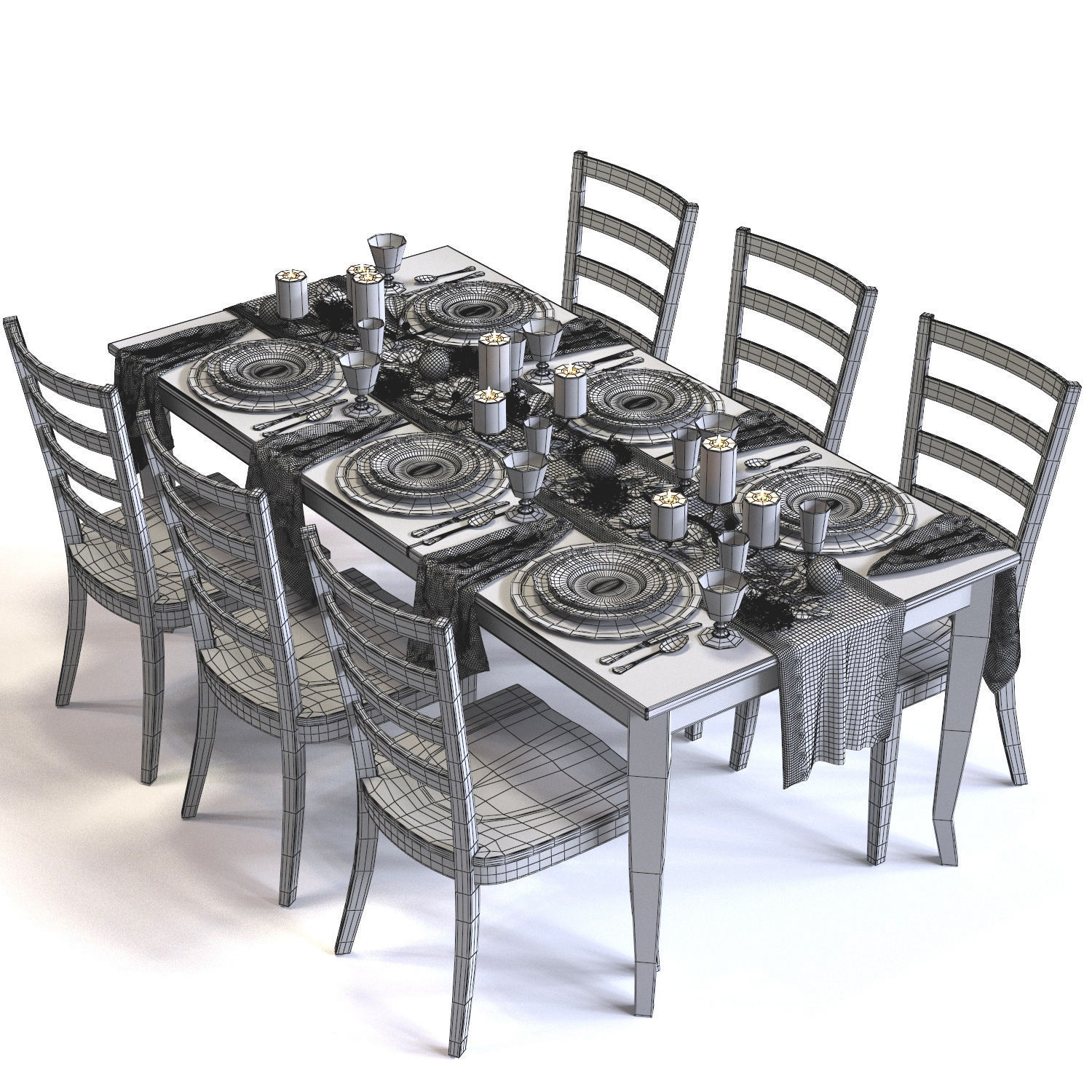 Crate and Barrel Traditional Holiday Table  3D model_4