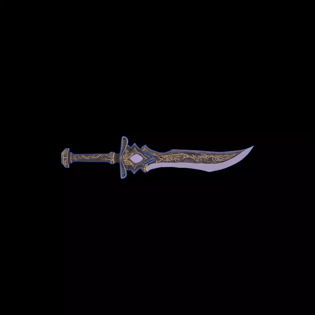Fantasy Ornamental Sword Game Ready 3D Model 3D model