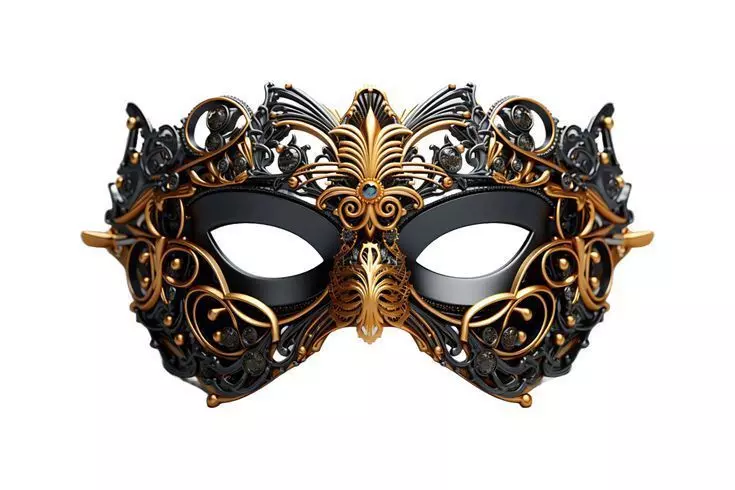 Baroque Royal Filigree Masquerade Mask 3D print model