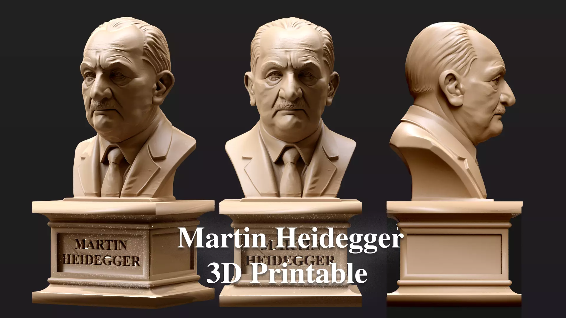Martin Heidegger printable bust 3D print model