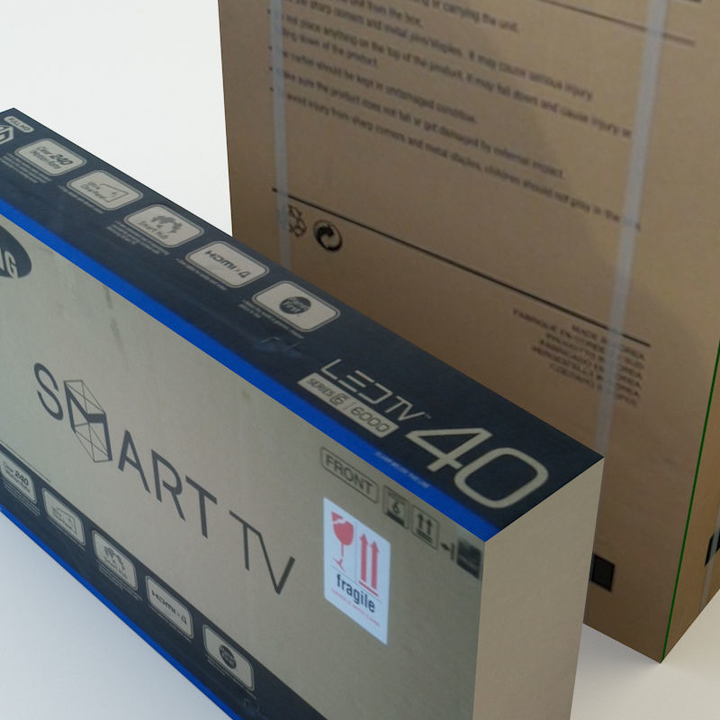 Cardboard Box set 4 3D model_5