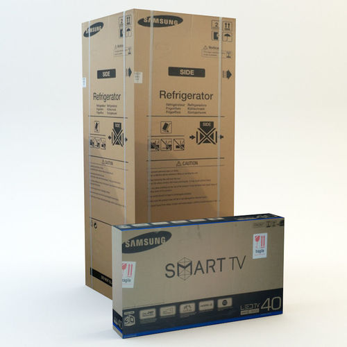 Cardboard Box set 4 3D model
