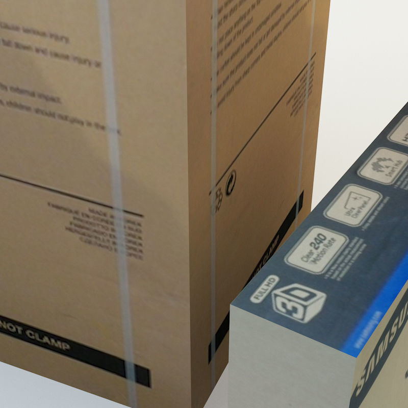 Cardboard Box set 4 3D model_4