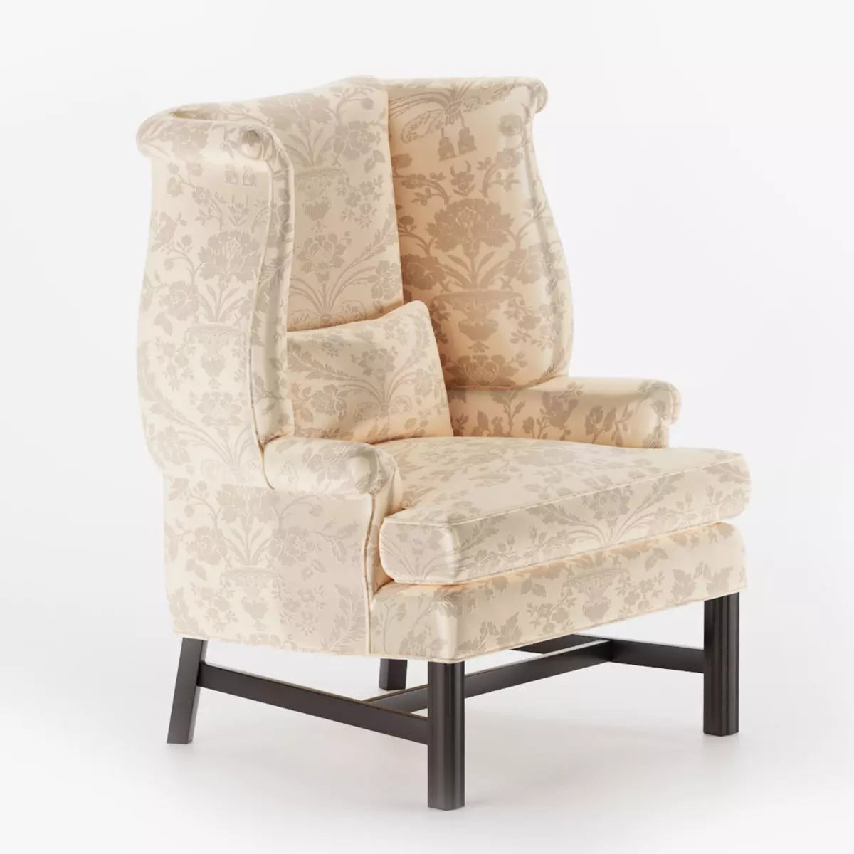 BAKER Chippendale Scrolled Wing Chair 3D model