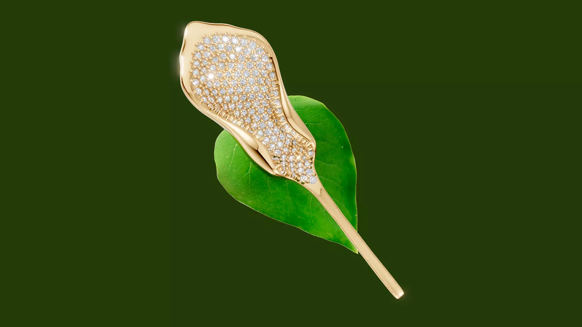 Folded folia Brooch and pendant 3D print model