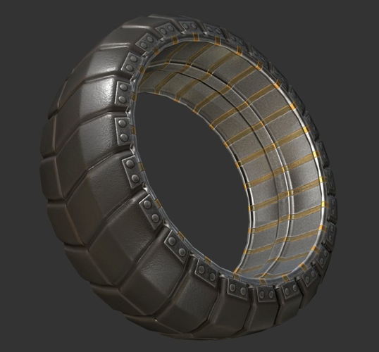 Futuristic Tire Basic Version Low-poly 3D model
