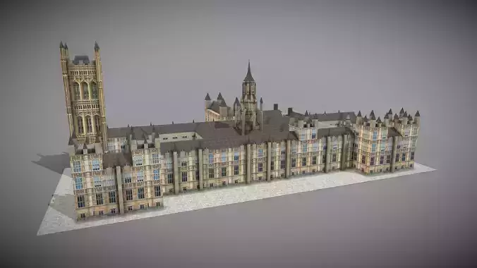 3D Model - Palace of Westminster Low-poly 3D model